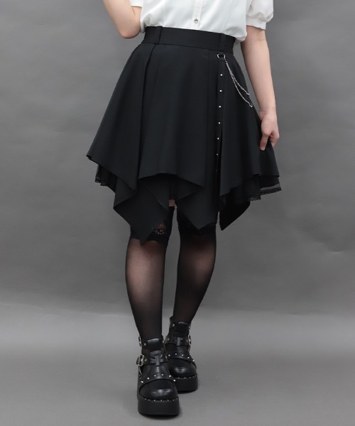 NIBBLE POISON(ニブルポイズン)の「チェーン付イレヘムミニSK(スカート・レディース・ブラック/ネイビー・MEDIUM)」の3枚目の写真