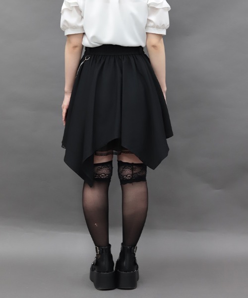 NIBBLE POISON(ニブルポイズン)の「チェーン付イレヘムミニSK(スカート・レディース・ブラック/ネイビー・MEDIUM)」の5枚目の写真