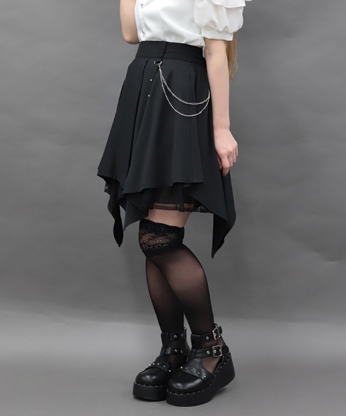 NIBBLE POISON(ニブルポイズン)の「チェーン付イレヘムミニSK(スカート・レディース・ブラック/ネイビー・MEDIUM)」の6枚目の写真