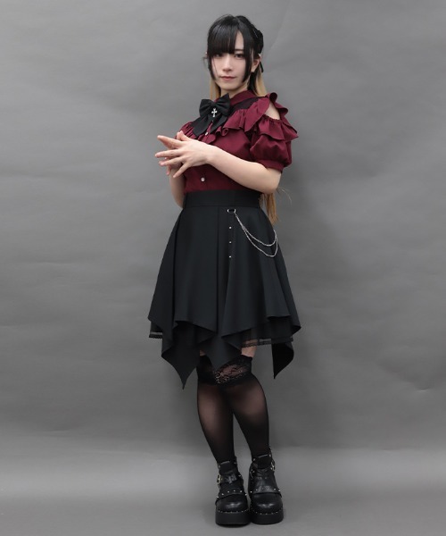 NIBBLE POISON(ニブルポイズン)の「チェーン付イレヘムミニSK(スカート・レディース・ブラック/ネイビー・MEDIUM)」の10枚目の写真