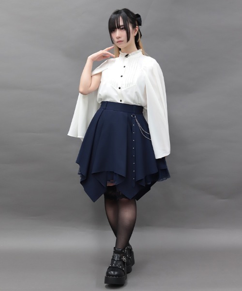 NIBBLE POISON(ニブルポイズン)の「チェーン付イレヘムミニSK(スカート・レディース・ブラック/ネイビー・MEDIUM)」の11枚目の写真