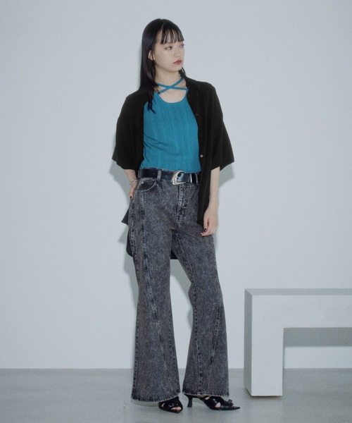 PAGEBOY(ページボーイ)の「【接触冷感/2WAY仕様】メルティ2WAYシャツ(シャツ/ブラウス・レディース・グレイッシュベージュ/ブラック/ターコイズブルー/ブラウン・FREE)」の7枚目の写真