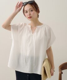 【Noka】2WAYスキッパーブラウス半袖ブラウス