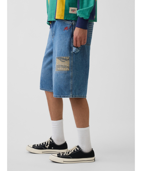 GAP（ギャップ）の「Gap × Sean Wotherspoon バギー パッチワーク デニムショートパンツ（デニムパンツ・メンズ・インディゴブルー・32W/28W/36W/34W/30W）」の10枚目の写真