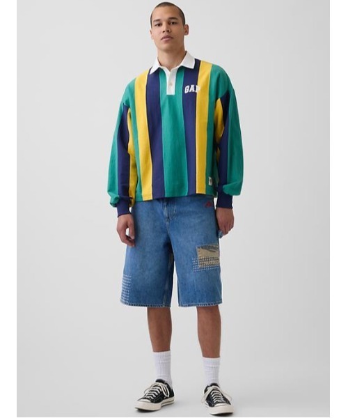 GAP（ギャップ）の「Gap × Sean Wotherspoon バギー パッチワーク デニムショートパンツ（デニムパンツ・メンズ・インディゴブルー・32W/28W/36W/34W/30W）」の5枚目の写真
