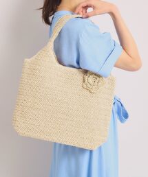 雑材フラワーチャームくりてトート