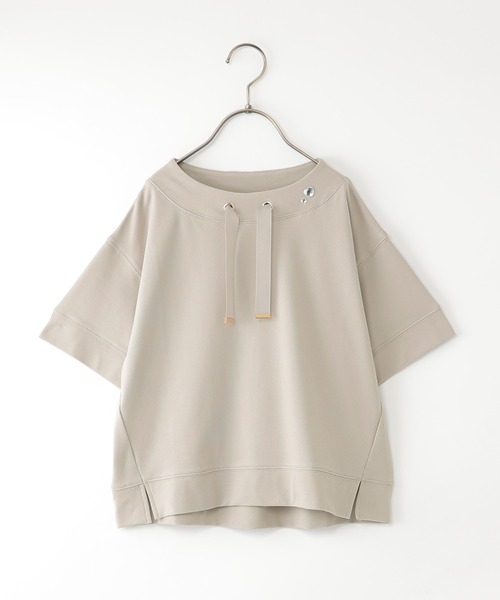 ikka（イッカ）の「【親子コーデ】冷感鹿の子ビジュー付きスピンドルプルオーバー（120~160cm）（Tシャツ/カットソー・キッズ・ホワイト/ライトグレー/ライトブルー・130/140/150/160）」の2枚目の写真