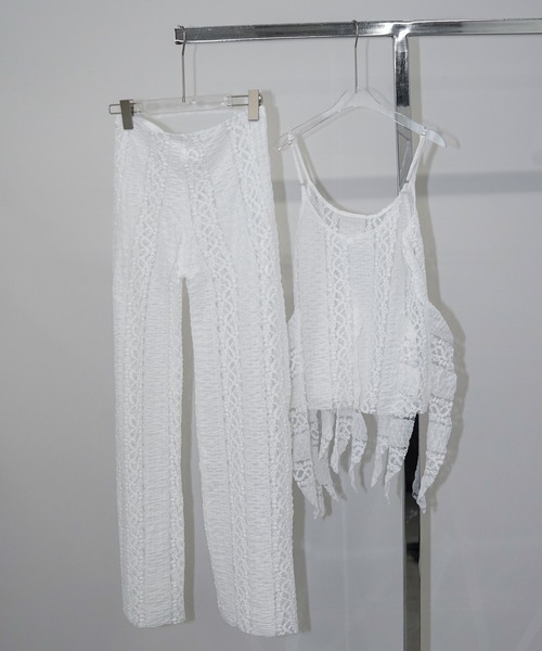 chuclla(チュクラ)の「フリンジレース キャミセットアップ chw26s259(セットアップ・レディース・ホワイト・M/L/S)」の15枚目の写真