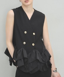 ARVELLIA（アルベリア）の「COLLARLESS FRILL GILET（ベスト）」