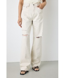 【WEB限定】【身長/骨格別着用画像あり】AZUL DENIM ダメージストレートデニム ロング丈