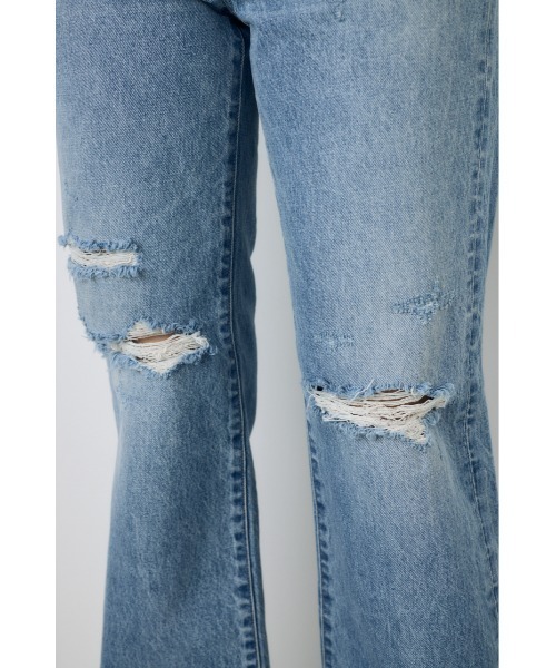 AZUL by moussy(アズールバイマウジー)の「【WEB限定】【身長/骨格別着用画像あり】AZUL DENIM ダメージストレートデニム ロング丈(デニムパンツ・レディース・アイボリー/ライトブルー・24inch/25inch/26inch/27inch)」の20枚目の写真
