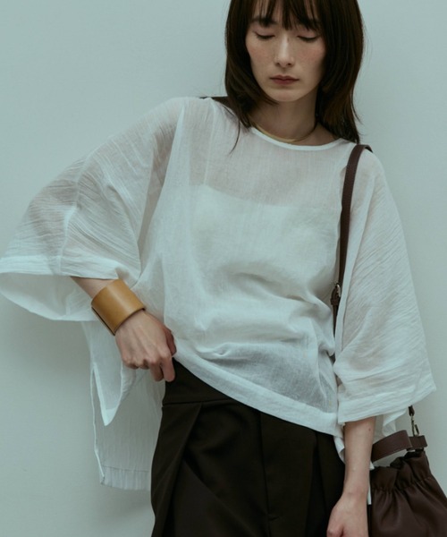 flaeu(フラユ)の「Air Skin Veil Pullover(シャツ/ブラウス・レディース・グレー/ブラック/ホワイト・FREE)」の2枚目の写真
