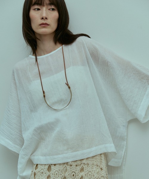 flaeu(フラユ)の「Air Skin Veil Pullover(シャツ/ブラウス・レディース・グレー/ブラック/ホワイト・FREE)」の4枚目の写真