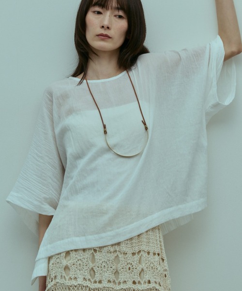 flaeu(フラユ)の「Air Skin Veil Pullover(シャツ/ブラウス・レディース・グレー/ブラック/ホワイト・FREE)」の5枚目の写真