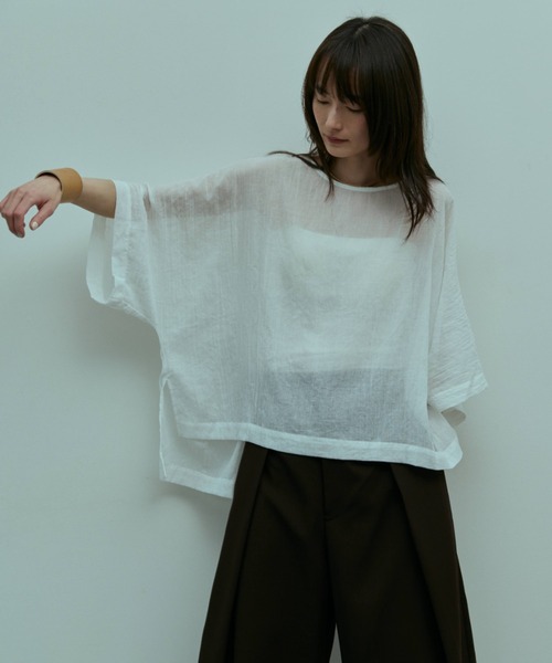 flaeu(フラユ)の「Air Skin Veil Pullover(シャツ/ブラウス・レディース・グレー/ブラック/ホワイト・FREE)」の8枚目の写真