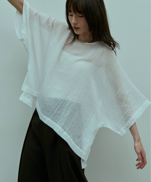 flaeu(フラユ)の「Air Skin Veil Pullover(シャツ/ブラウス・レディース・グレー/ブラック/ホワイト・FREE)」の9枚目の写真