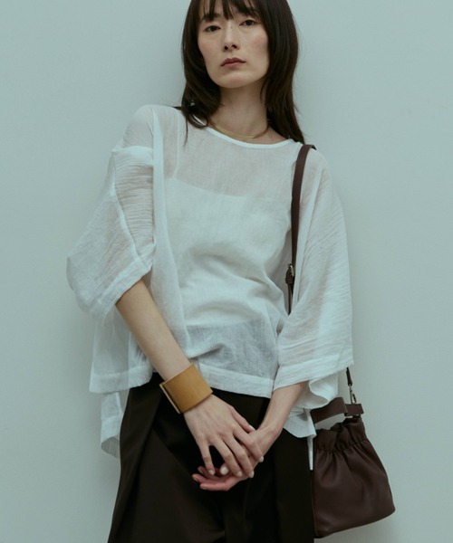 flaeu(フラユ)の「Air Skin Veil Pullover(シャツ/ブラウス・レディース・グレー/ブラック/ホワイト・FREE)」の11枚目の写真