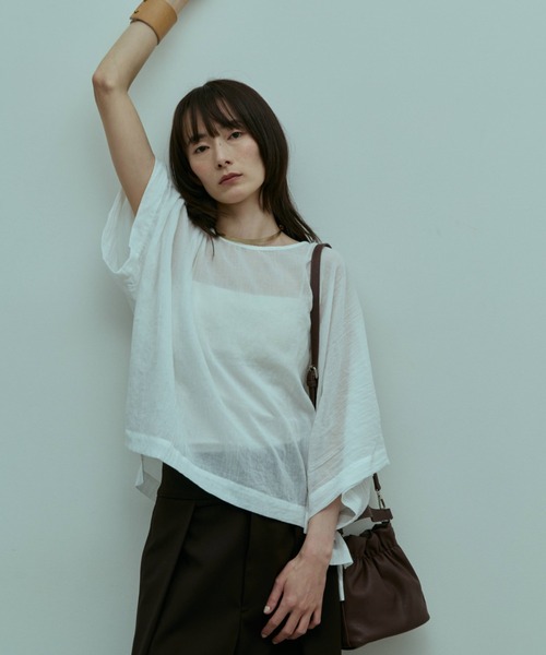 flaeu(フラユ)の「Air Skin Veil Pullover(シャツ/ブラウス・レディース・グレー/ブラック/ホワイト・FREE)」の12枚目の写真