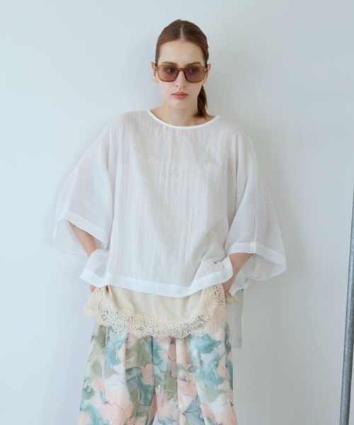 flaeu(フラユ)の「Air Skin Veil Pullover(シャツ/ブラウス・レディース・グレー/ブラック/ホワイト・FREE)」の15枚目の写真