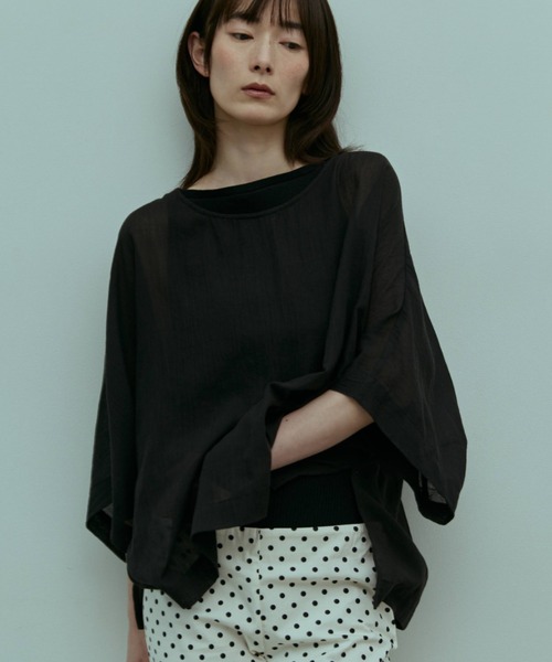 flaeu(フラユ)の「Air Skin Veil Pullover(シャツ/ブラウス・レディース・グレー/ブラック/ホワイト・FREE)」の17枚目の写真