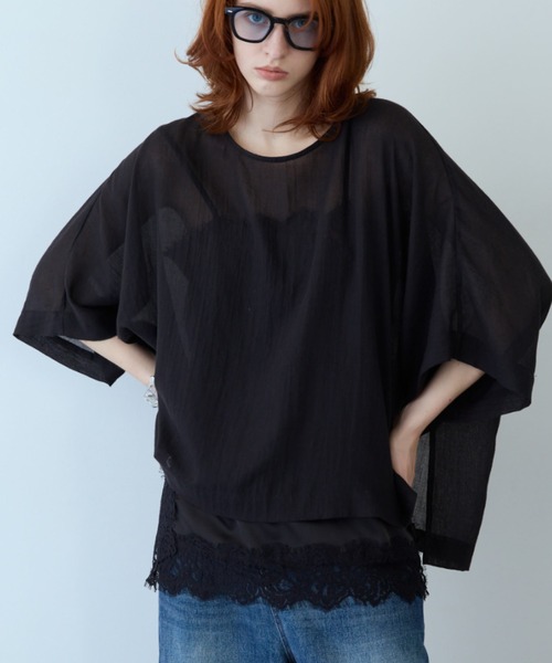 flaeu(フラユ)の「Air Skin Veil Pullover(シャツ/ブラウス・レディース・グレー/ブラック/ホワイト・FREE)」の21枚目の写真