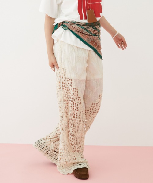 MIRROR STOKE(ミラーストーク)の「【ZOZO限定】CROCHET LACE PANTS/クロシェレースパンツ(その他パンツ・レディース・アイボリー/ベージュ・MEDIUM)」の16枚目の写真