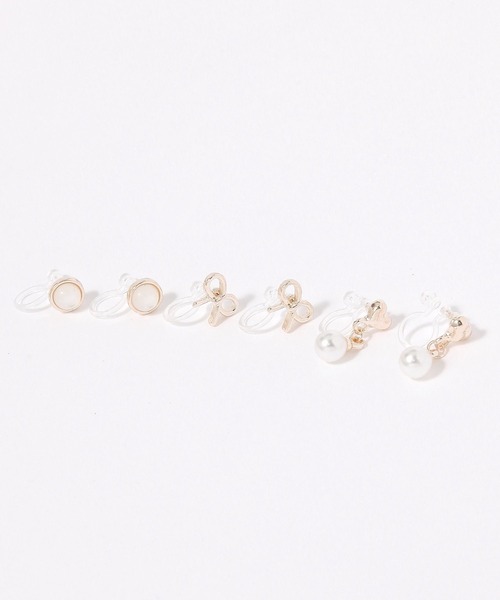 LAKOLE（ラコレ）の「パールリボンハートノンホールピアス6点セット / 663747（ピアス（両耳用）・レディース・ピンク系その他/その他1・FREE）」の2枚目の写真