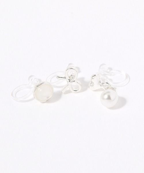 LAKOLE（ラコレ）の「パールリボンハートノンホールピアス6点セット / 663747（ピアス（両耳用）・レディース・ピンク系その他/その他1・FREE）」の3枚目の写真