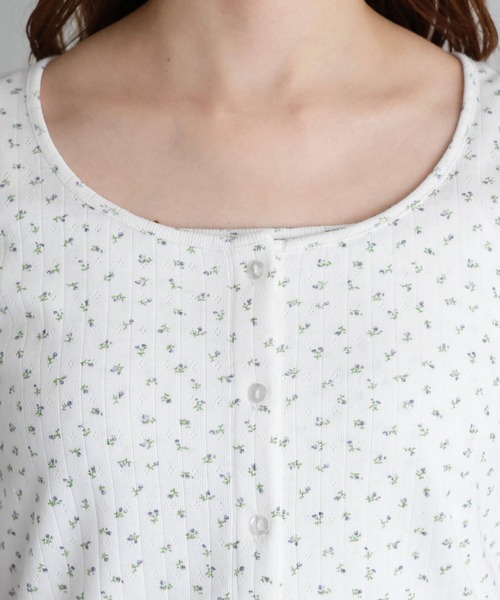 tiptop(ティップトップ)の「半袖カーディガン×裾フリルキャミSET(Tシャツ/カットソー・レディース・ブラック系その他/オフホワイト/ホワイト系その他/サックスブルー・FREE)」の6枚目の写真