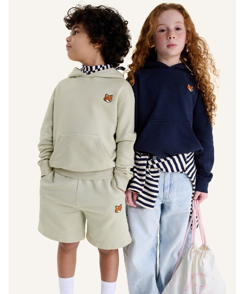 Maison Kitsune（メゾンキツネ）の「FOX HEAD KID HOODIE（パーカー・キッズ・ネイビー/ライトグレー・12/10/8/6/4）」の14枚目の写真