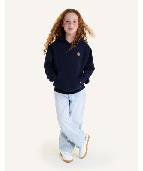 Maison Kitsune（メゾンキツネ）の「FOX HEAD KID HOODIE（パーカー・キッズ・ネイビー/ライトグレー・12/10/8/6/4）」の7枚目の写真
