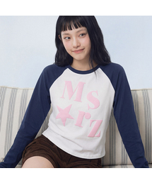 Typo Raglan Long Sleeve_Navy