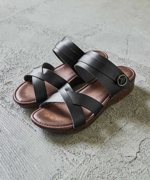 Fashion Letter（ファッションレター）の「日本製 2wayストラップローヒールサンダル 痛くないサンダル（サンダル・レディース・グリーン/ブラック/ベージュ系その他/ダークブラウン・LL/L/M/S）」の12枚目の写真