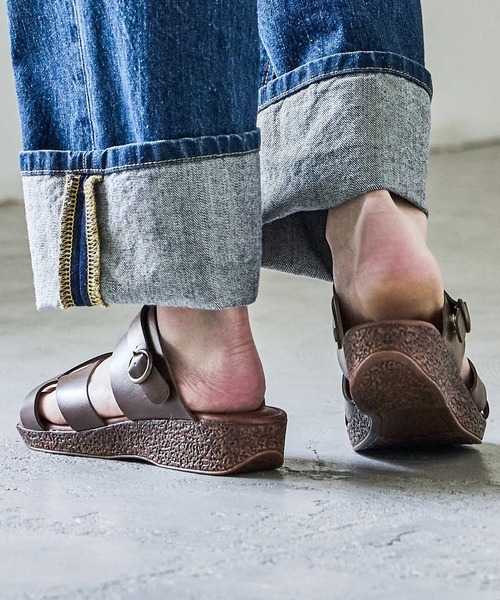Fashion Letter（ファッションレター）の「日本製 2wayストラップローヒールサンダル 痛くないサンダル（サンダル・レディース・グリーン/ブラック/ベージュ系その他/ダークブラウン・LL/L/M/S）」の18枚目の写真