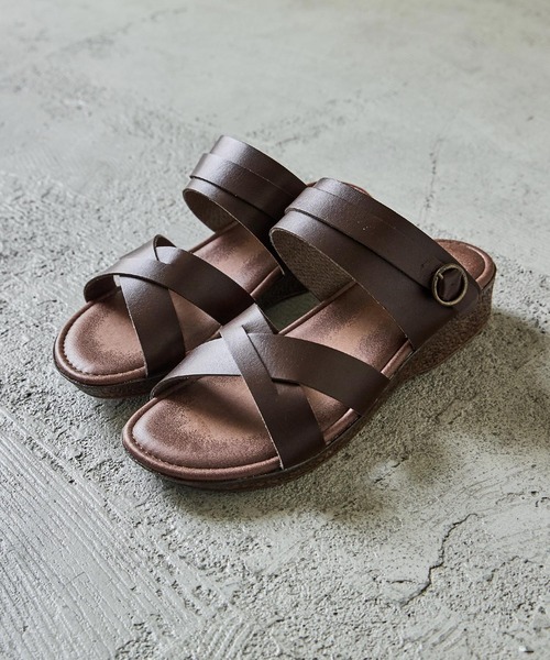 Fashion Letter（ファッションレター）の「日本製 2wayストラップローヒールサンダル 痛くないサンダル（サンダル・レディース・グリーン/ブラック/ベージュ系その他/ダークブラウン・LL/L/M/S）」の20枚目の写真