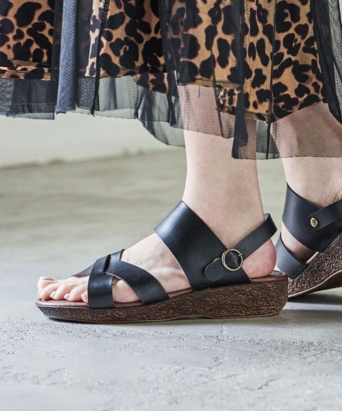 Fashion Letter（ファッションレター）の「日本製 2wayストラップローヒールサンダル 痛くないサンダル（サンダル・レディース・グリーン/ブラック/ベージュ系その他/ダークブラウン・LL/L/M/S）」の9枚目の写真
