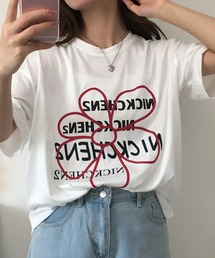 フラワープリントオーバーサイズTシャツ 半袖