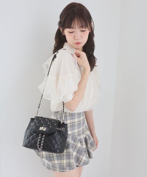 MAJESTIC LEGON(マジェスティックレゴン)の「襟付きエアリーフリル半袖ブラウス(シャツ/ブラウス・レディース・アイボリー/グレー系その他/ベージュ系その他2/ピンク・MEDIUM)」の10枚目の写真