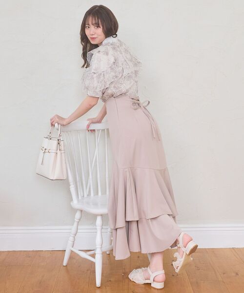 MAJESTIC LEGON(マジェスティックレゴン)の「襟付きエアリーフリル半袖ブラウス(シャツ/ブラウス・レディース・アイボリー/グレー系その他/ベージュ系その他2/ピンク・MEDIUM)」の19枚目の写真