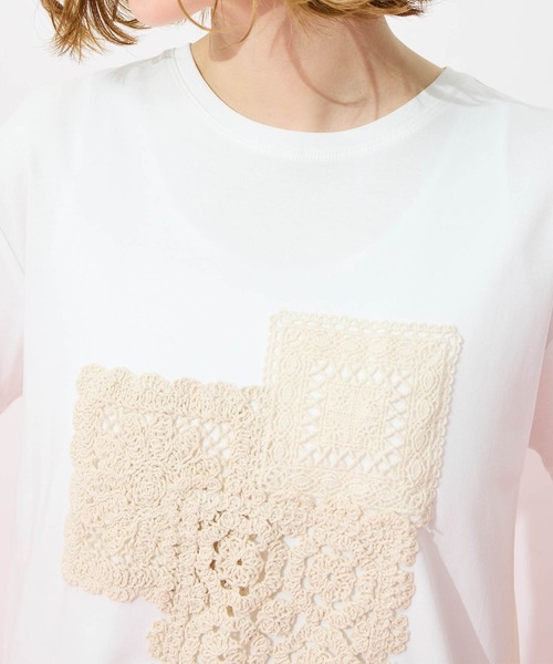 Petit Honfleur(プチオンフルール)の「モチーフレースTシャツ(Tシャツ/カットソー・レディース・ホワイト・M/L)」の20枚目の写真
