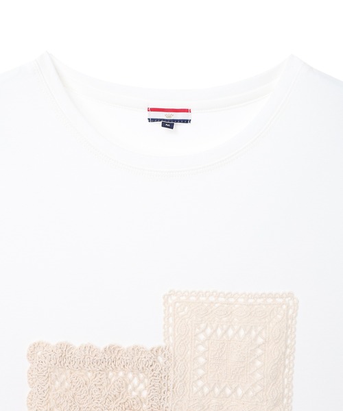 Petit Honfleur(プチオンフルール)の「モチーフレースTシャツ(Tシャツ/カットソー・レディース・ホワイト・M/L)」の6枚目の写真