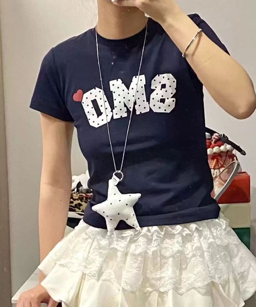 SHEPP(シープ)の「ハートワンポイント ドットロゴ 半袖コンパクトTシャツ(Tシャツ/カットソー・レディース・ネイビー・M/L)」の5枚目の写真