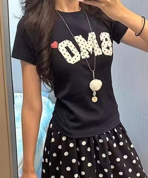 SHEPP(シープ)の「ハートワンポイント ドットロゴ 半袖コンパクトTシャツ(Tシャツ/カットソー・レディース・ネイビー・M/L)」の18枚目の写真