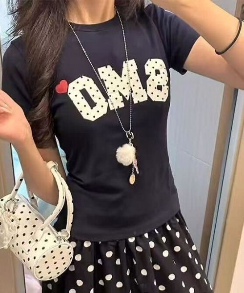 SHEPP(シープ)の「ハートワンポイント ドットロゴ 半袖コンパクトTシャツ(Tシャツ/カットソー・レディース・ネイビー・M/L)」の19枚目の写真