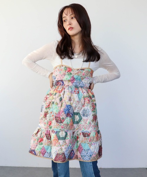 Three Four Time(スリーフォータイム)の「【ハナカラクサ】Patchwork Print One piece(ワンピース・レディース・その他・FREE)」の2枚目の写真