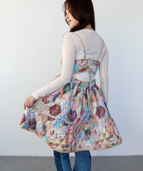 Three Four Time(スリーフォータイム)の「【ハナカラクサ】Patchwork Print One piece(ワンピース・レディース・その他・FREE)」の4枚目の写真