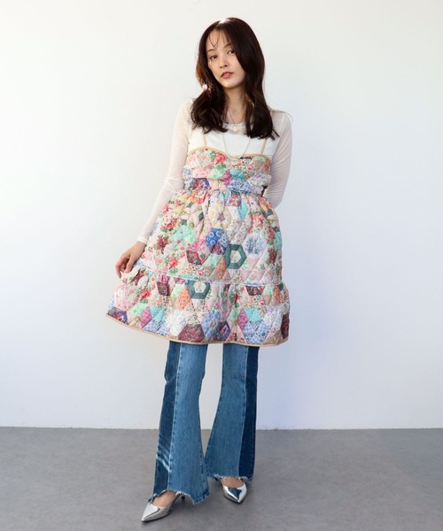 Three Four Time(スリーフォータイム)の「【ハナカラクサ】Patchwork Print One piece(ワンピース・レディース・その他・FREE)」の7枚目の写真