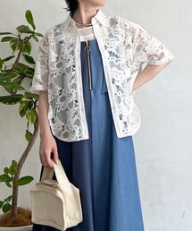 レースステッチングシャツ