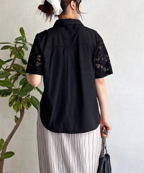 un dix cors(アンディコール)の「レースステッチングシャツ(シャツ/ブラウス・レディース・ブラック/オフホワイト・FREE)」の21枚目の写真