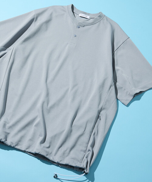 FREAK'S STORE(フリークスストア)の「SUPER ICE HENLEY NECK TEE/スーパーアイス ヘンリーネック スピンドルTシャツ(Tシャツ/カットソー・メンズ・ブラウン/サックスブルー/チャコールグレー/ホワイト/ブラック/グリーン・MEDIUM/LARGE/X-LARGE)」の6枚目の写真